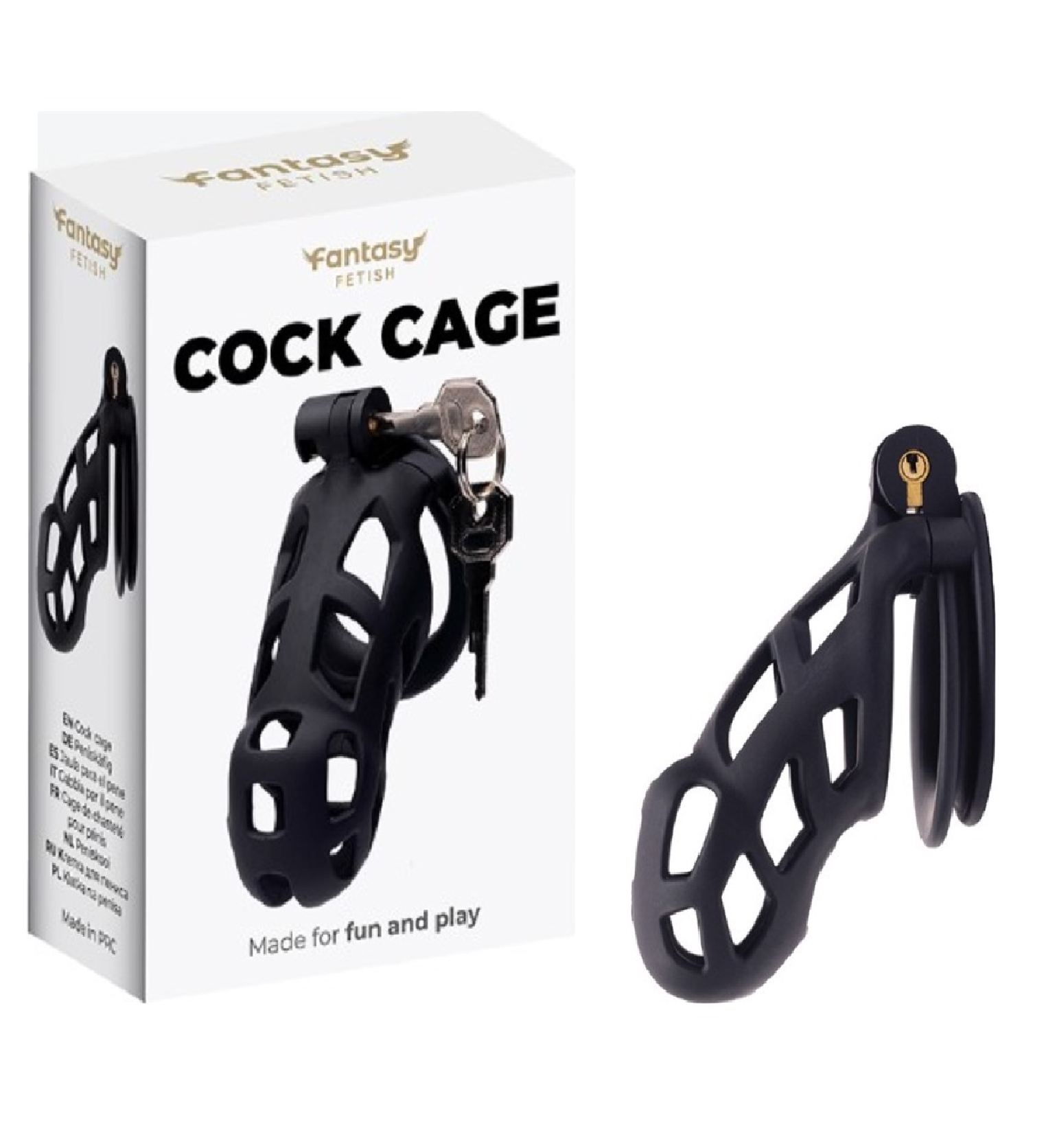 Kavez za penis, sa bravom i 4 prstena  FT001140